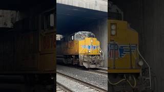 Union Pacific freight train passing by Reno, Nevada