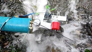 МикроГЭС (МиниГЭС) мощность до 1000Вт. Испытание на ручье. DIY Hydroelectric power. Hydro Turbine.