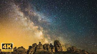 4k Night Journey of the Sky -Time Lapse of Starry Nights, Milky Way, Star trails