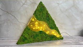 MOSS and EPOXY RESIN | How to Make Decorative Lamp - Resin Art