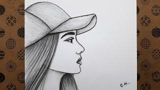 How To Draw A Beautiful Girl With A Hat The Easy Way