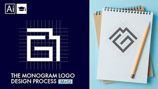 Easy Grid Monogram Logo Design Process | MG Logo Design | Adobe Illustrator Tutorial