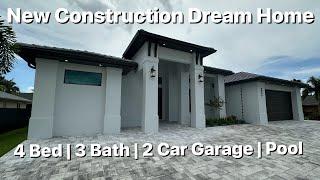 Stunning New Construction Pool Home In Beautiful Sw Cape Coral Florida! 4 Bed 3 Bath 2 Car Garage!