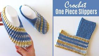 How To Crochet Easy One Piece Slippers