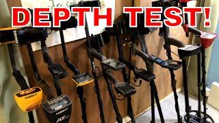 The ULTIMATE Metal Detector Depth Test: 18 Detectors Vs. 9.5 Inch Dime