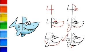 How To Draw A  Shark Easy Step by step