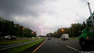 [Unedited] Stormy Drive on I-287 Southbound in NJ from the NY Line to Bridgewater