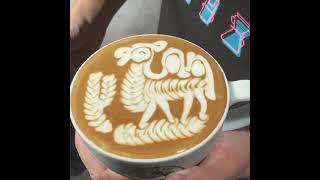 Camels Latte Art #latte #art #animals #barista #artist #coffee