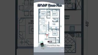 25’× 40’ House Plan, 25 by 40 Home Plan, 25*40 House Plan, East Facing 3BHK & Parking #houseplan