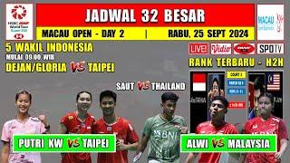 Jadwal Macau Open 2024 Hari Ini Day 2 R32 ~ PUTRI KW vs TAIPEI ~ ALWI vs MALAYSIA ~5 Wakil Indonesia