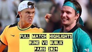 BUBLIK vs RUNE HIGHLIGHTS PARIS 2024