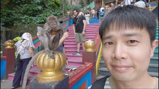 Korean guy going to a beautiful cave in Malaysia