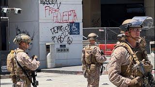 Marine Corps Arrive In Los Angeles During ICE Raid Protest