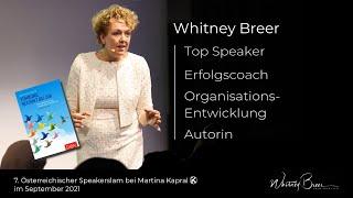 Whitney Breer beim 7. Österreicher Speaker Slam von Martina Kapral im September 2021