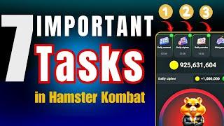 hamster kombat important  daily tasks || Hamster Kombat 7 Compulsory Tasks | Hamster Kombat Listing