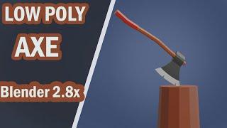 Blender 2.8x Low Poly Axe modeling