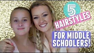 5 Hairstyles for Middle School! | Makenna Ashley