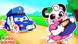 Police Chases the Missing Wheel!  Funny Stories For Kids + More | RoboSquad Kids Cartoon