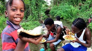 Coconut Curry Lobster and Roast Breadfruit | River Side Cooking w/ Cuz Man ft @TwainoutdoorTv