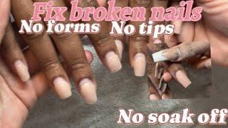 Fix broken nails EASY‼️No soak off |No tips |No forms