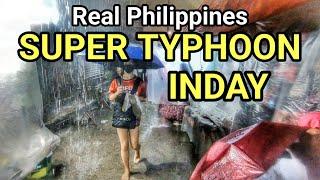 NIGHT WALKING in SUPER TYPHOON And FLASH FLOOD at Batasan Hills Philippines [4K] 