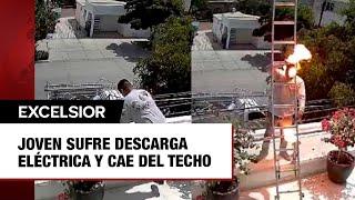 Joven sufre descarga eléctrica y cae del techo de un negocio en Sinaloa