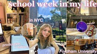 COLLEGE WEEK IN MY LIFE as a student @ Fordham Uni in NYC  romanticizing & productive routines