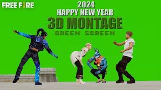 Free Fire 3D green screen | Happy New Year 2024 celebrating in Free Fire