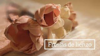 COMO HACER  HERMOSAS FLORES DE LIENZO ESTILO VINTAGE FACILES / HOW TO MAKE FLOWERS/ FIORI RUSTICI