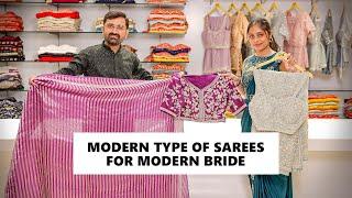 Different Sarees for a Modern Bride | Bridal Sarees for Mehendi, Sangeet, Wedding 2024