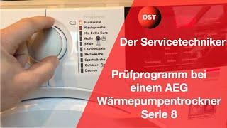 Prüfprogramm bei einem AEG Wärmepumpentrockner Serie 8