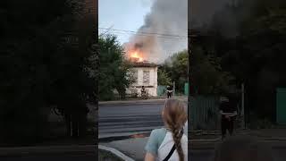 Пожар в Оренбурге на Комсомольской