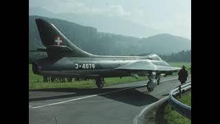 Emergency Start  on Swiss Highway with Hawker Hunter Jets (1978)