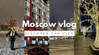 Exploring Moscow in winter ️ | New Year Decorations & Russian practice with a foreigner |   VLOG 1