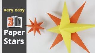 How to make Simple 3D Paper Stars - DIY Christmas Crafts 5