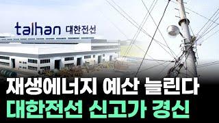 재생에너지 예산 늘린다...대한전선 신고가 경신