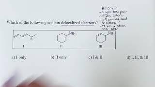 Identifying delocalized electrons example