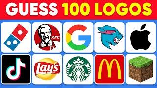 Guess the Logo in 3 Seconds | 100 Famous Logos | Logo Quiz 2024