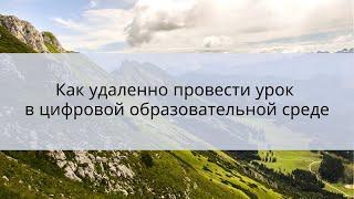 Как удаленно провести урок в цифровой образовательной среде