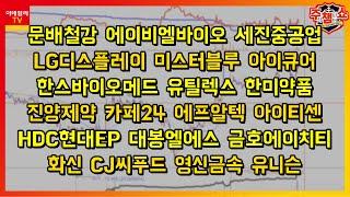문배철강,에이비엘바이오,세진중공업,LG디스플레이,미스터블루,아이큐어,한스바이오메드,유틸렉스,한미약품,진양제약,카페24,에프알텍,아이티센,HDC현대EP_주식챔피언 쇼(20201120