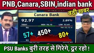 PSU Banks Crash ! क्यों गिर रहे है ?PNB,Canara bank,SBIN,indian bank,bandhan bank,bank of india news