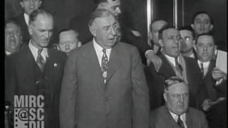 Former Chicago mayor Big Bill Thompson celebrates his 1931 Republican primary victory