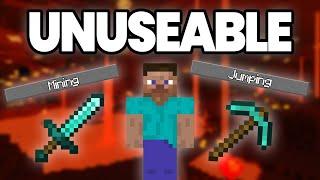 Can you Beat Minecraft without Mining, Jumping or Tools?