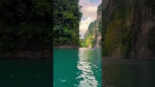 Behind this cliff hides the Three Rocks of Khao Sok 🪨 #thailand #explore #nature #travel #fyp