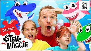 Baby Shark Finger Family Lied für Kinder + MEHR Geschichten von Steve and Maggie Deutsch