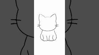 How To Digitally Draw A Cute Cat In Minutes!  (9) #beginnerart #digitalart #cutecatdrawing #howto