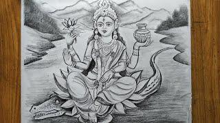 how to draw mata ganga easily,ganga mata drawing by pencil sketch,how to draw maa ganga,ganga puja