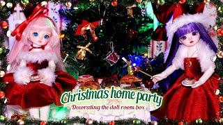 Christmas Home Party!! 치카비 말랑콩떡이들의 인형 방 꾸미기, 크리스마스 의상 만들기 /딩가의 회전목마 (DINGA)