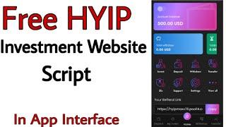 HYIP Investment Website Script Free Download || Latest Version 7.8