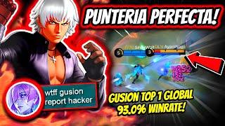 HIS AIM IS EXTREMELY PERFECT! GUSION TOP 1 GLOBAL 93.0% WINRATE! | MOBILE LEGENDS